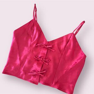 Coquette Silky Cropped Camisole with Boys Adjustable Straps Size Medium Feminine